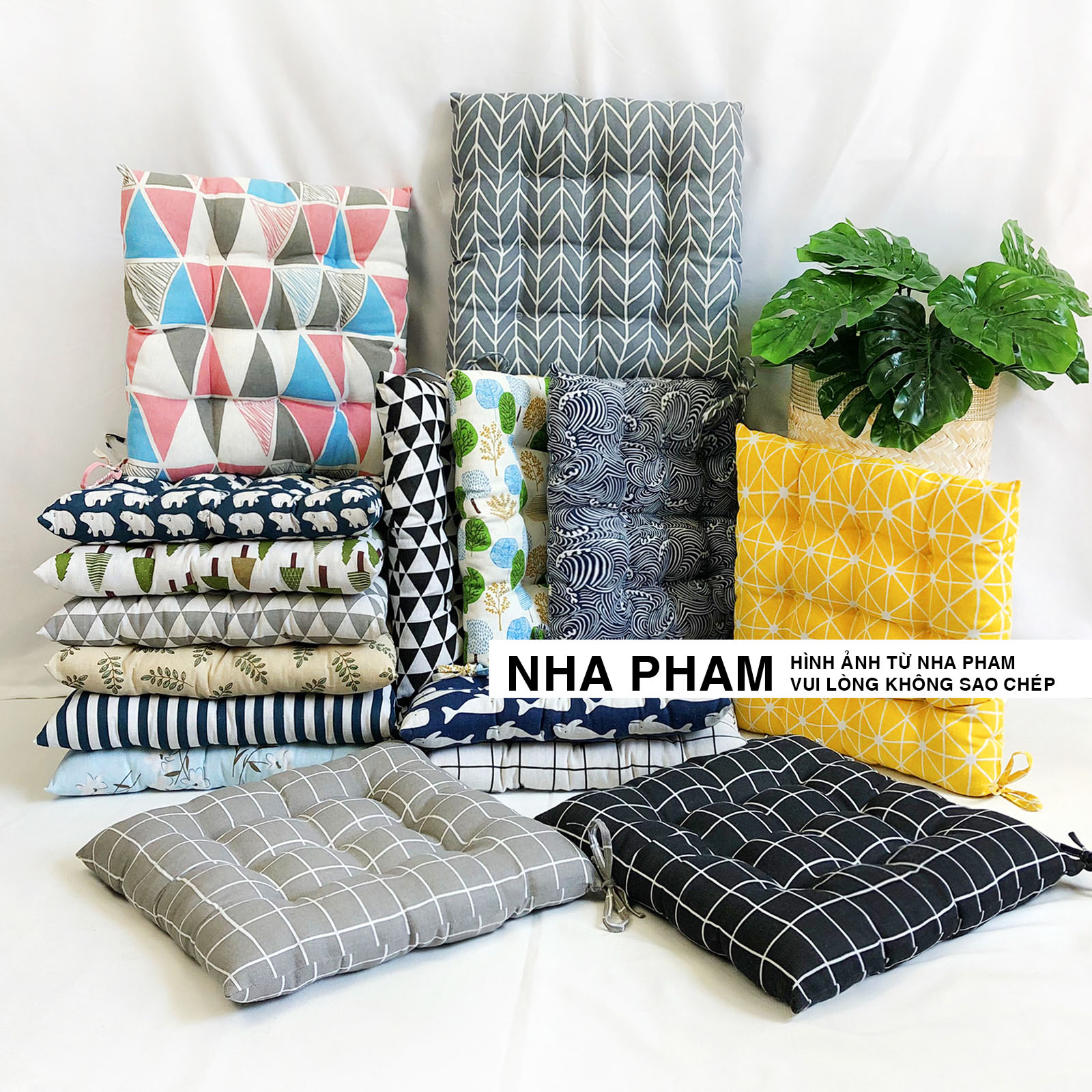 Đệm Vuông Ngồi Bệt PATTERN PHAM (40,45,50cm) (NO1-16)