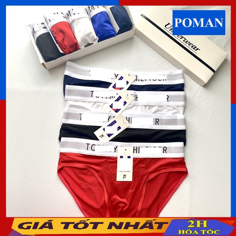 Quần lót nam tam giác thun lạnh tom. my ,quần sịp nam tam giác vải co giãn 4 chiều mát lạnh sc04 - poman
