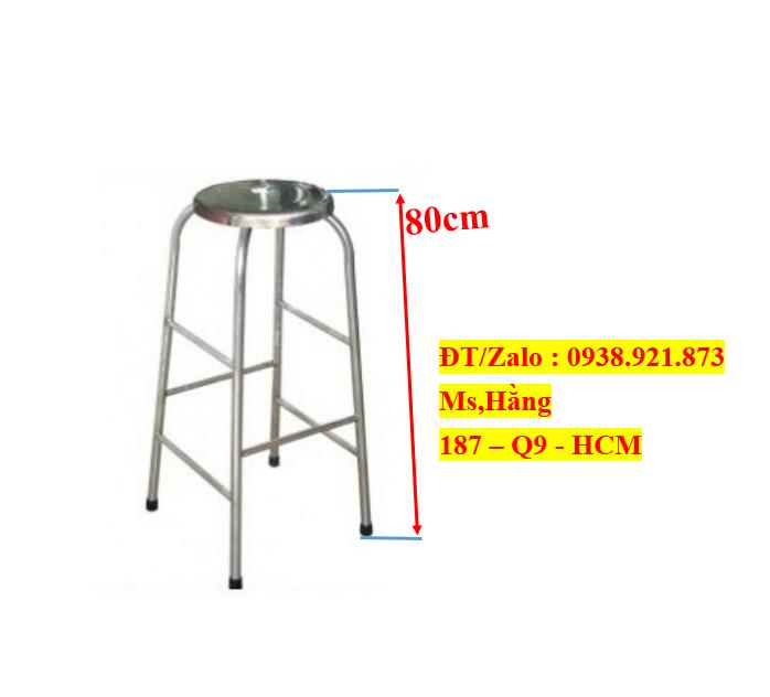 Ghế Inox Tròn Cao 80cm