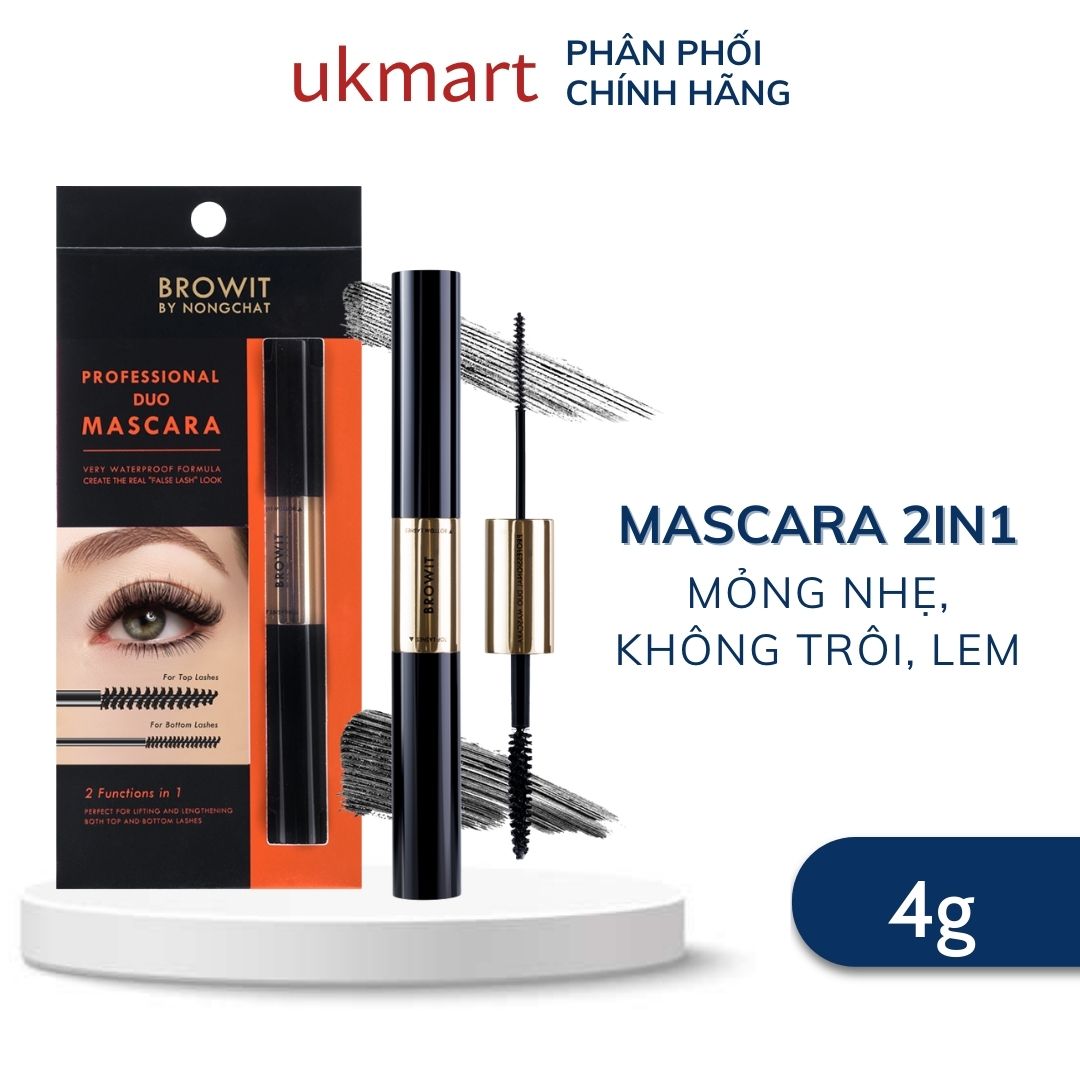 Mascara 2 đầu browit nongchat professional duo mascara 4 + 4g sexy black