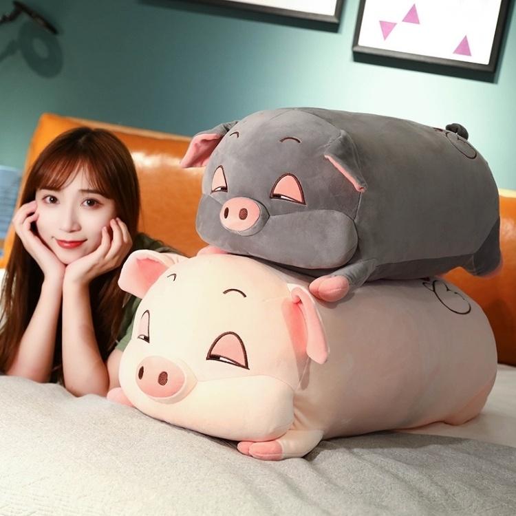 Gấu bông heo mắt híp hính xăm trái tim , gối ôm con heo lờ đờ ôm nằm rất mềm mịn