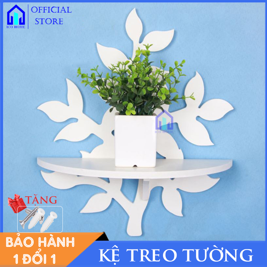 Kệ gỗ treo tường trang trí đựng đồ đa năng thông minh hình nhánh cây - ICO HOME