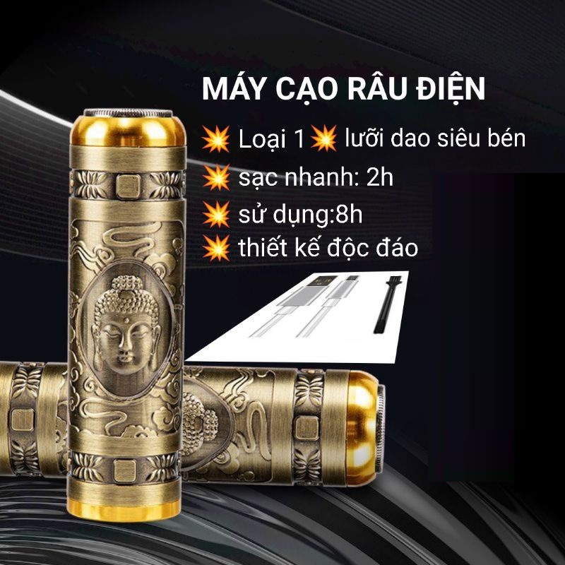 Máy Cạo Râu Nhật Xịn Máy cạo râu mini Nhật Bản cực 2023 Máy Cạo Râu MiNi Hình Phật Cạo Sạch Không Đau Rát Sạc USB Bảo Hành 12 Tháng