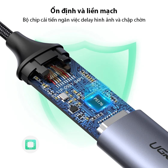 Cáp chuyển USB TYPE C sang HDMI 20cm UGREEN 70444 Cáp chuyển USB TYPE C sang HDMI 20cm UGREEN 70444