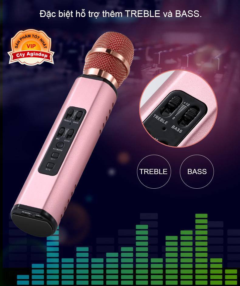 Micro hát Karaoke kiêm Loa Bluetooth - Loại cao cấp âm thanh chất lượng cao