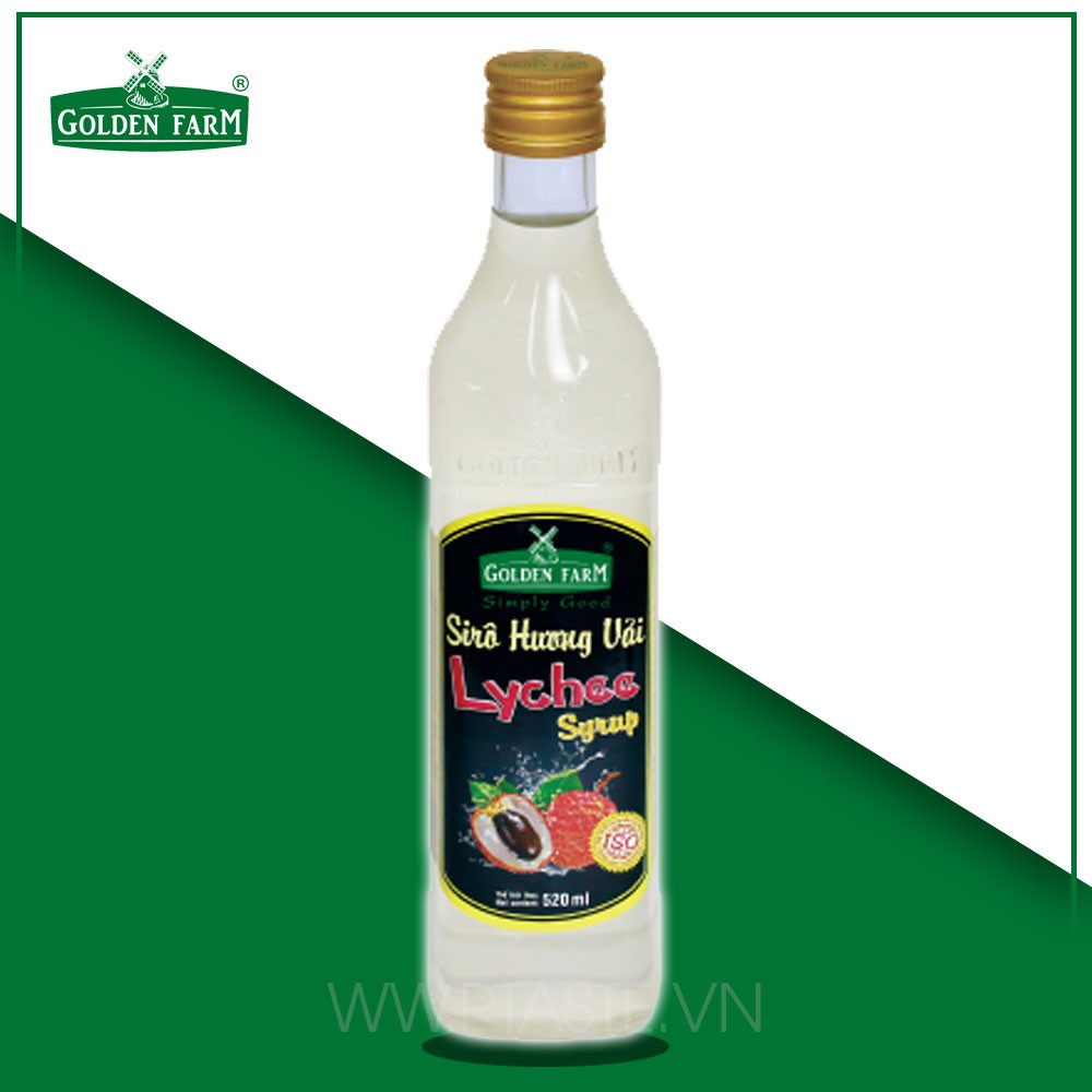 Siro vải lychee syrup golden farm 100ml