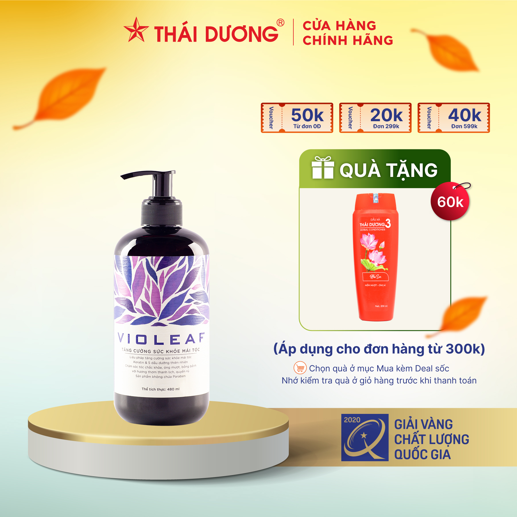 Dầu xả tóc thảo dược violeaf 480ml - sao thái dương