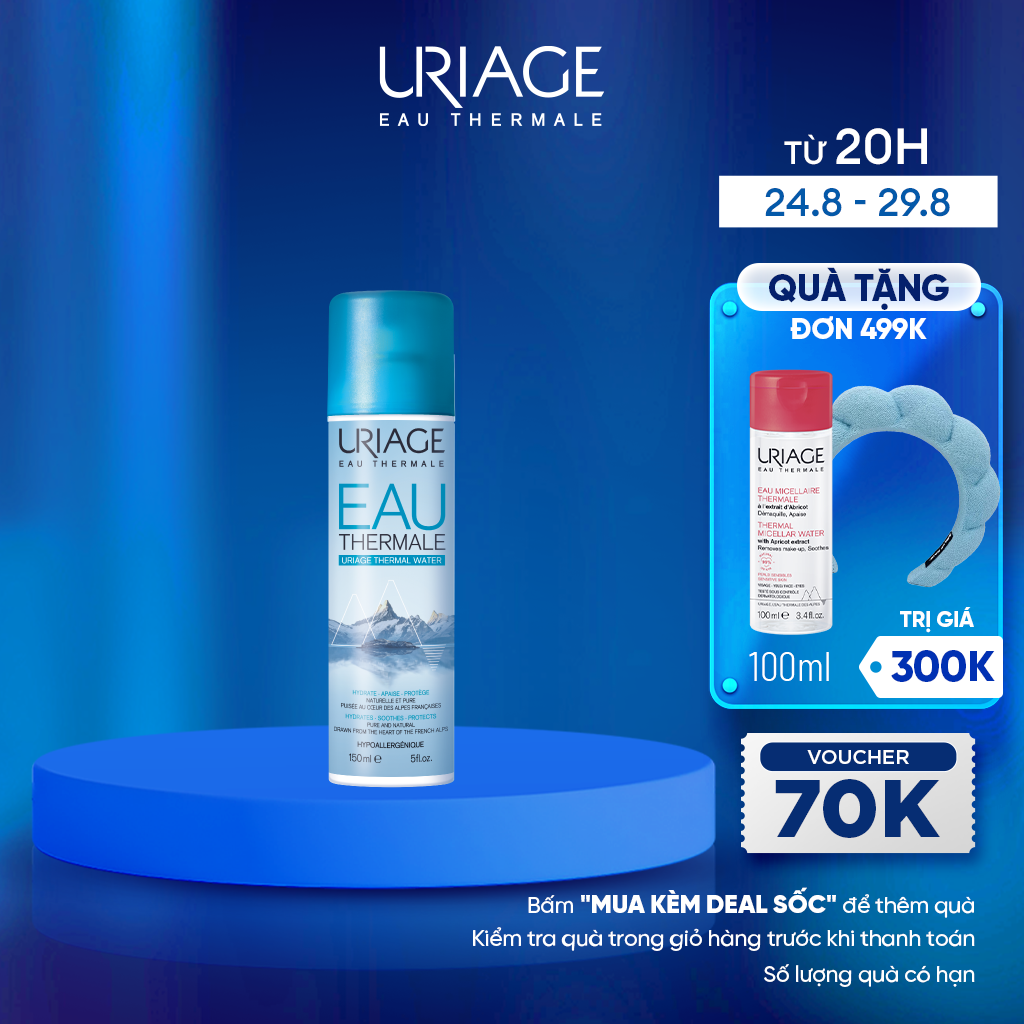 Xịt khoáng cấp ẩm và cân bằng da URIAGE THERMAL WATER 150ml