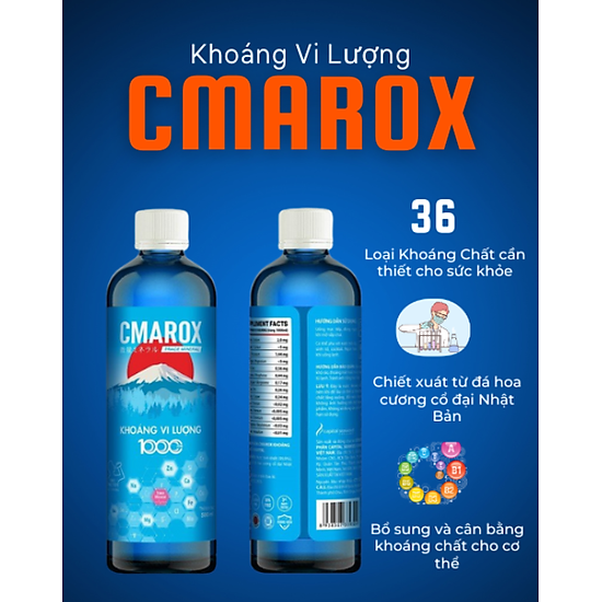 Nước khoáng vi lượng CMAROX 1.000 ppm (500ml)