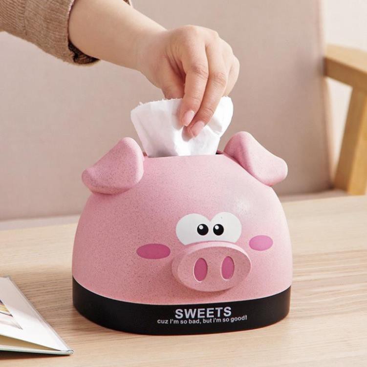 Hộp đựng giấy ăn Vietcook hình thú Heo hồng - Ếch xanh Kute