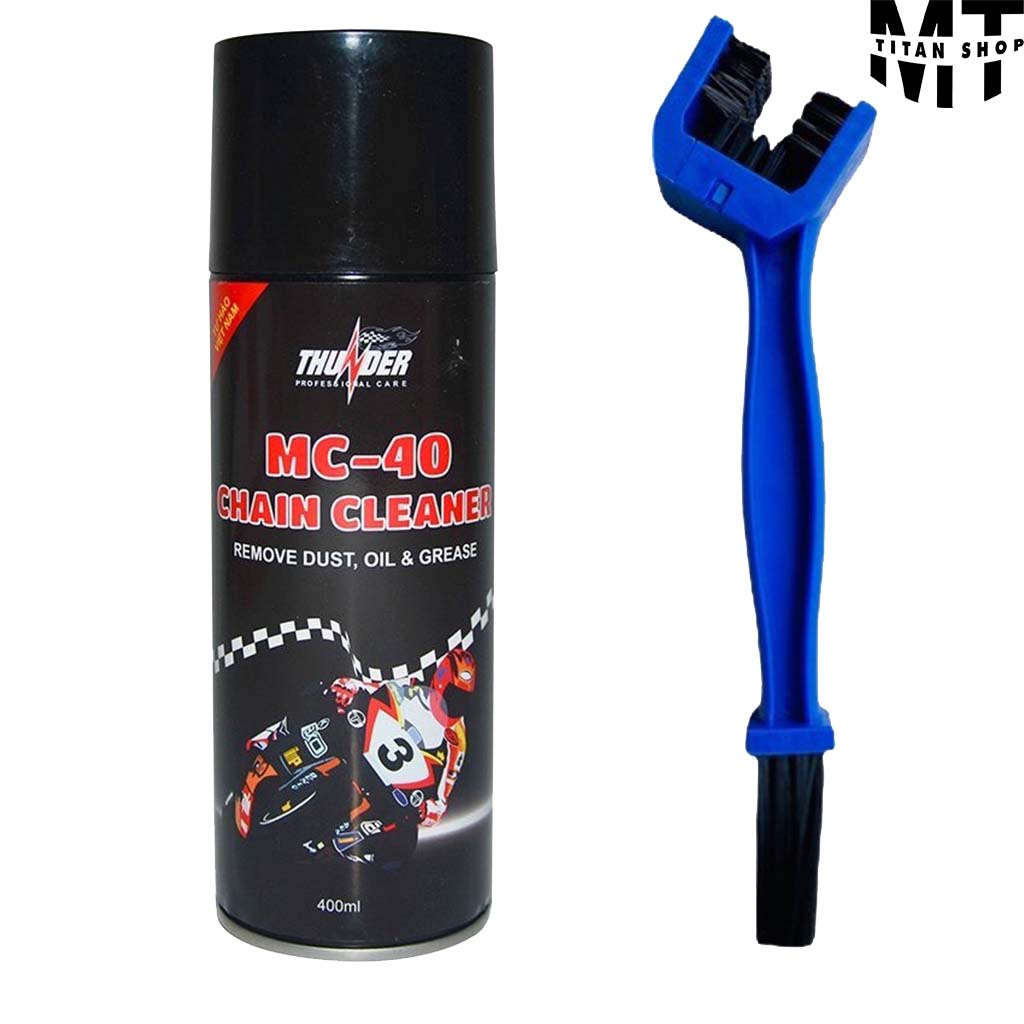 Xịt rửa sên/xích xe máy thunder mc-40 400ml-bàn chải-mts