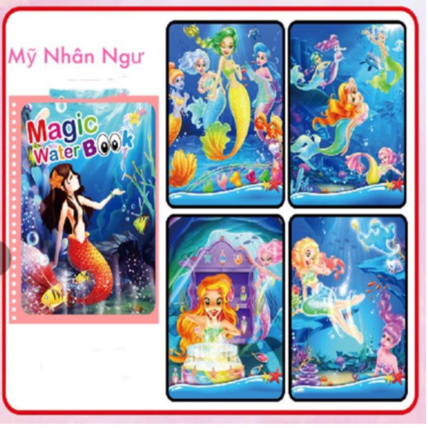 Tranh tô màu nước ma thuật, tập tô thần kỳ, magic water cho bé giá tốt với 13 chủ đề