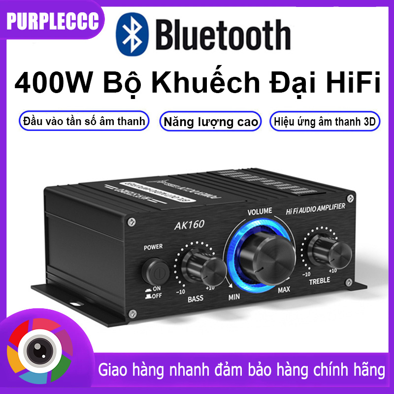 400W AK170 12V âm thanh kỹ thuật số Khuếch Đại Stereo HiFi Bluetooth Khiển Từ Xa Đài FM AUX USB/SDLoa âm thanh nổi xe đa chức năng