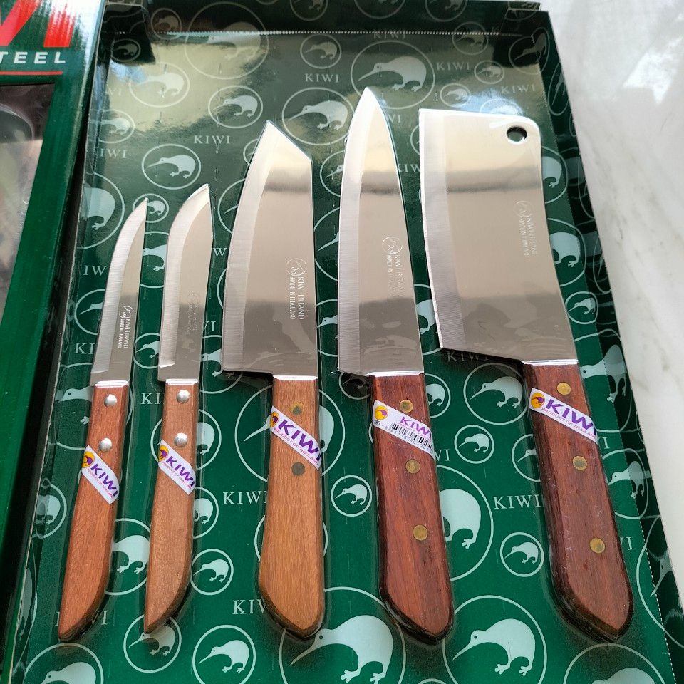 Bộ dao w5w thái lan cán gỗ kiwi 5 món - hàng nhập khẩu chính hãng thái lan bền đẹp