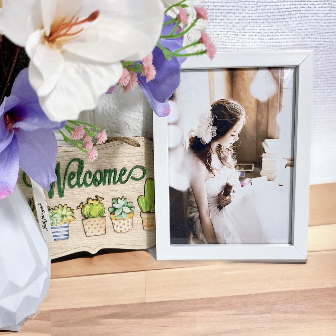 Khung ảnh để bàn ( size 13x18 cm ) - Mặt kính - Tặng kèm in ảnh theo yêu cầu - Tặng kèm chân đế