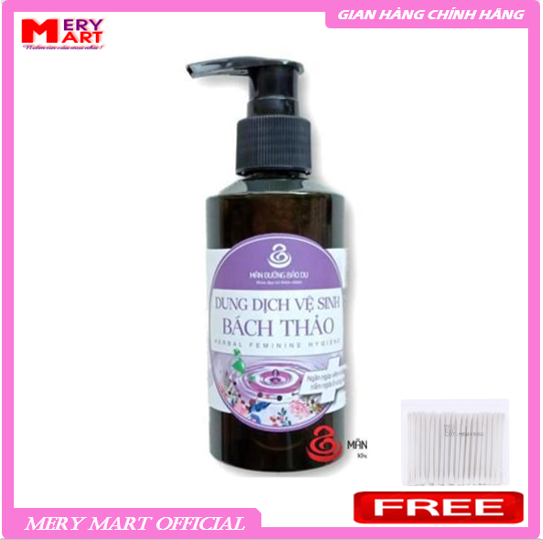 Dung dịch vệ sinh Bách Thảo chiết xuất từ thiên nhiên ngăn ngừa nấm ngứa vùng kín -  Tặng bông tăm cao cấp