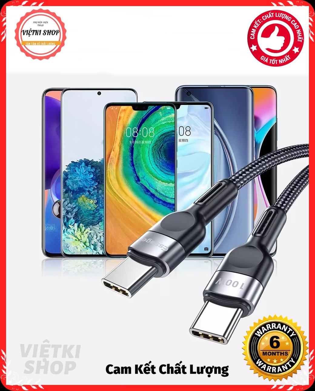Cáp sạc nhanh essager 100w type c to type c