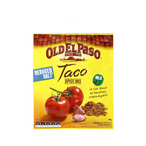 Gia vị taco ít muối oldelpaso 30g