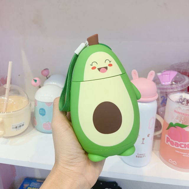 Bình đựng nước quả bơ cute bình giữ nhiệt bơ