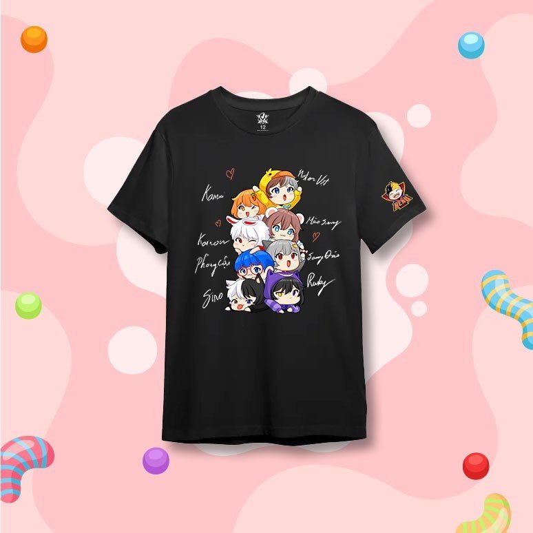 Áo hero team kèm chữ ký hero team màu đen, chất liệu cotton, thoáng mát, thời trang hero team unisex