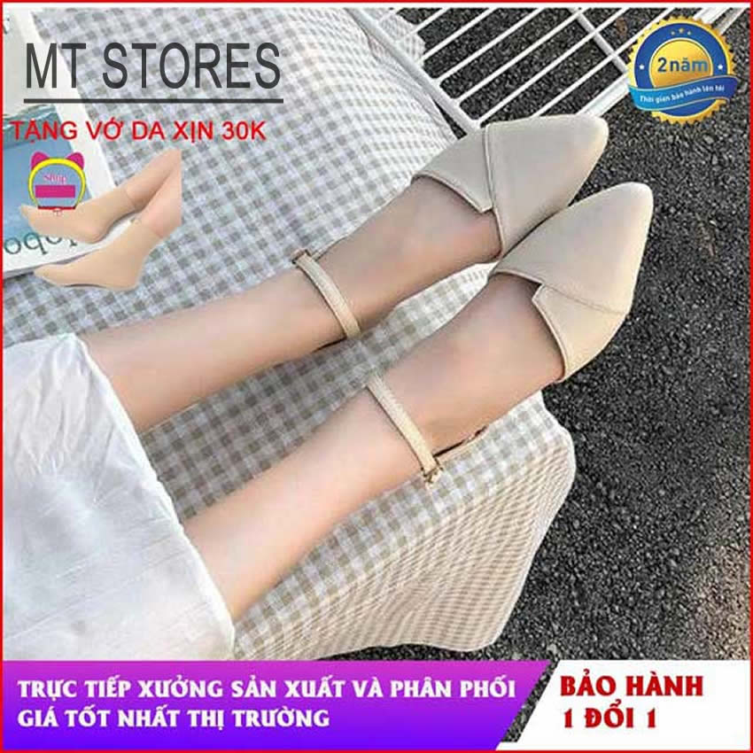 [HCM]Giày Sandal Cao Gót Nữ MTSTORES302 Giày Bít Mũi Cao Gót Gót Trụ 5cm Siêu Bền Bảo Hành 12 Tháng