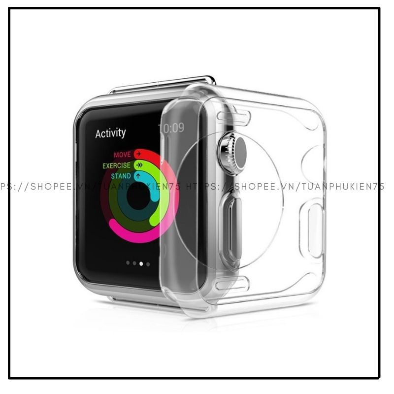 Ốp Apple Watch ❤ Ốp Bảo Vệ Đồng Hồ Thông Minh Apple Watch Series 6/5/4/3/2/1 Silicon Dẻo Trong Suốt Size 38/40/42/44mm