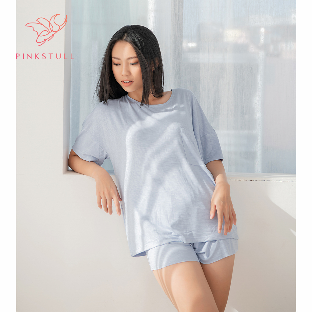 Bộ đồ ngủ thun Pink Stull xanh đậu