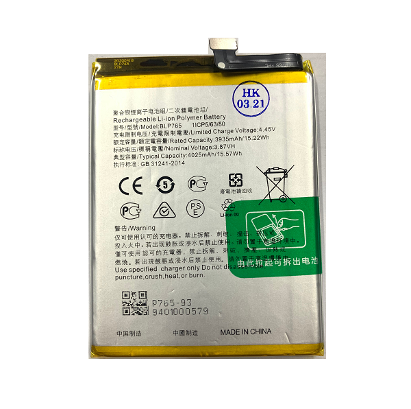 Pin oppo p765 / a91 / reno 3