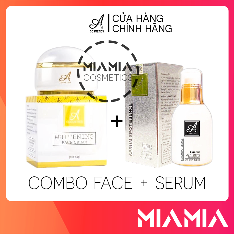 Combo Kem Face Pháp Chữ A 2022 và Serum Huyết Thanh A Cosmetics chính hãng