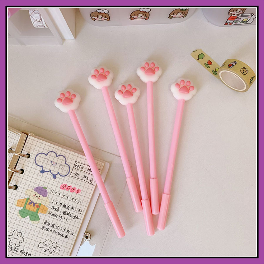 Bút bi mực đen hình bàn chân mèo cute đáng yêu