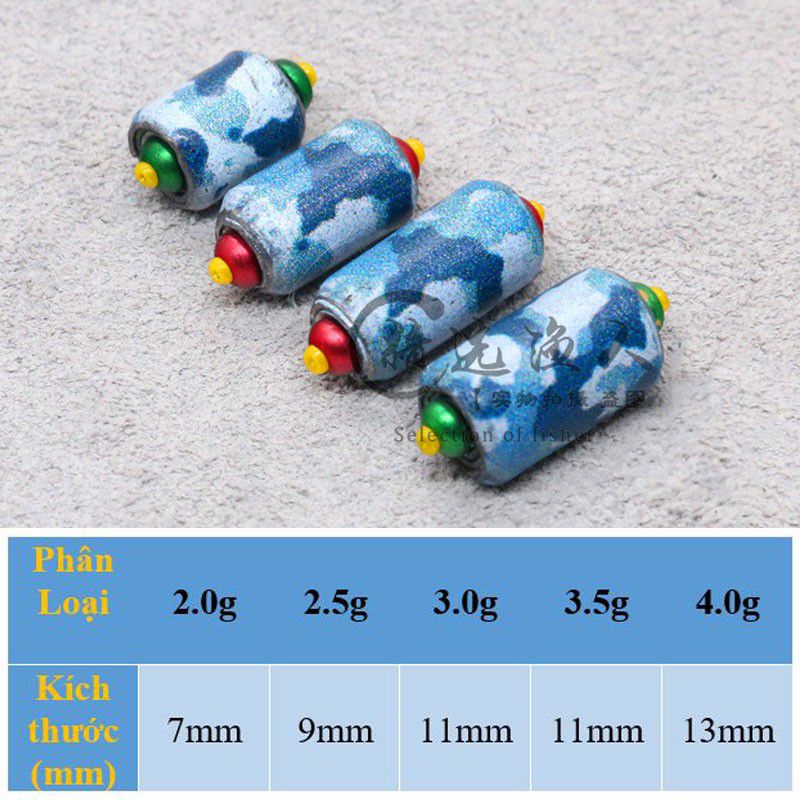 Chì câu đài tàng hình lõi kép-chì 1,5gr/2,0gr/3,0gr/4,0gr/5,0gr/-chì lá câu đài