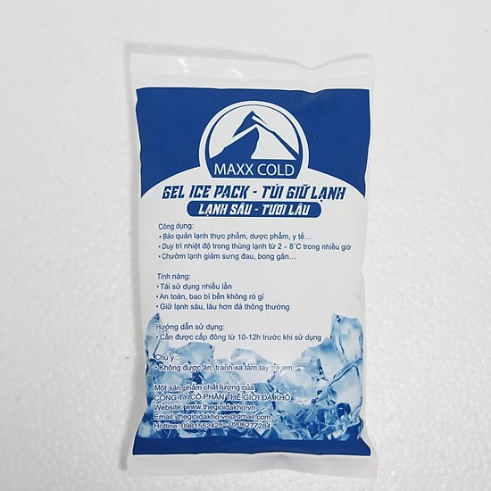 Túi đá khô gel Maxx Cold bảo quản thực phẩm duy trị nhiệt độ trong thùng lạnh từ 2-5 độ C trong nhiều giờ liền