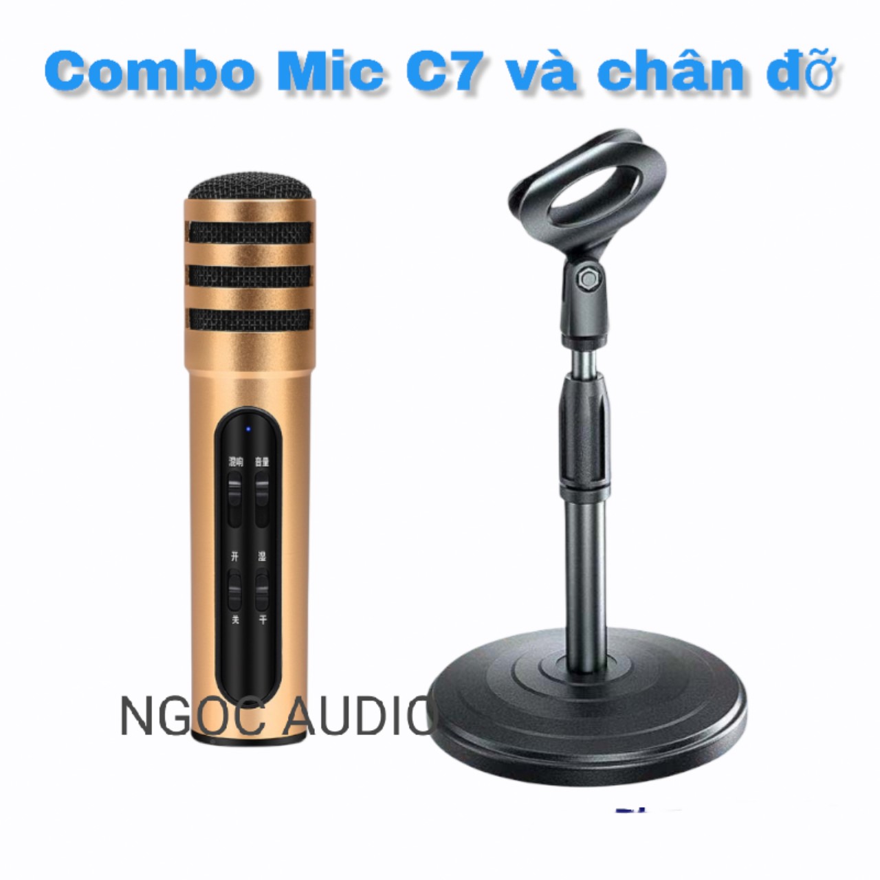 Combo Mico C7 Hát Live Stream và chân đỡ micro cao cấp