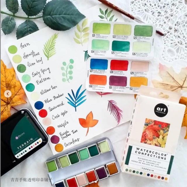 ▪►✁  Sổ vẽ màu nước và Bộ màu nước PRIMA MARKETING - watercolor confections 🐻🌻🌻