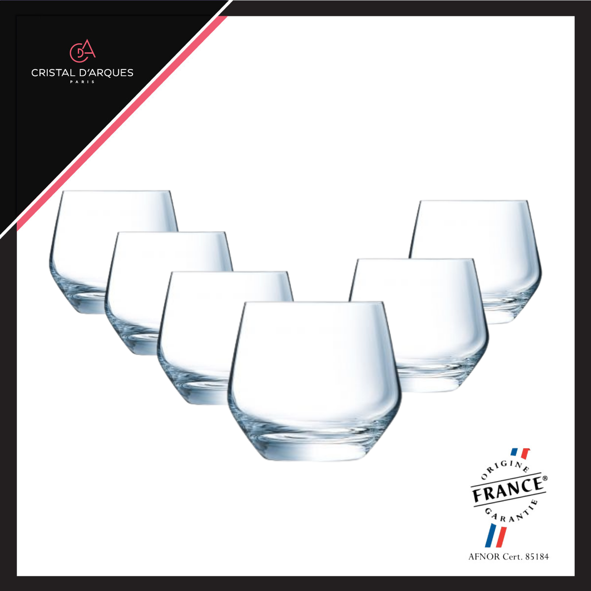 Bộ 6 ly thấp pha lê cristal d'arques ultime 350ml - cruln4318