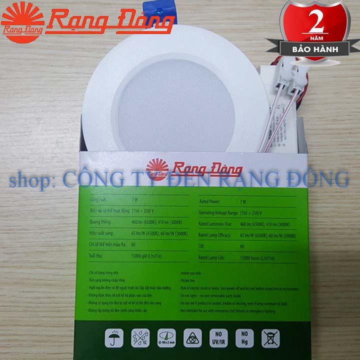 Hot-selling household goods [HÀ NỘI - NHẬN HÀNG LUÔN] ĐÈN LED ÂM TRẦN DOWNLIGHT 7W RẠNG ĐÔNG KHOÉT LỖ 90MM BẢO HÀNH 2 NĂM