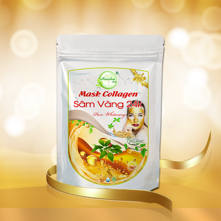 Bột Mặt Nạ Collagen Vàng 24k 100gr - Cải thiện nếp nhăn giảm thâm nám sạm da