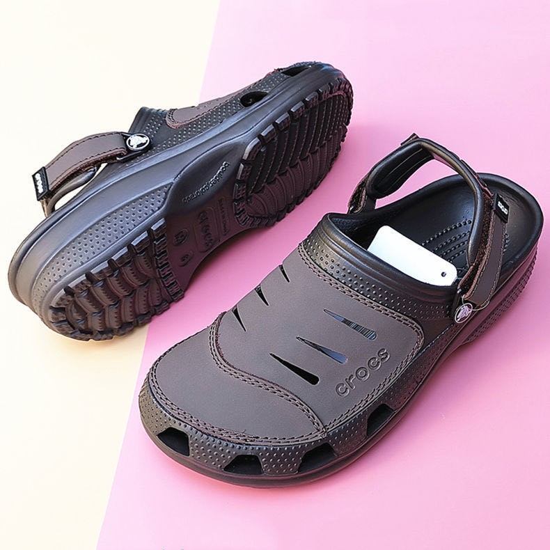 Giày sục crocs chuẩn xịn, chống hôi chân, nhựa tế bào êm, mềm, đúc liền  khối siêu bền, đi mưa, lội nước, đi biển Yukon Sport Clog màu nâu |  