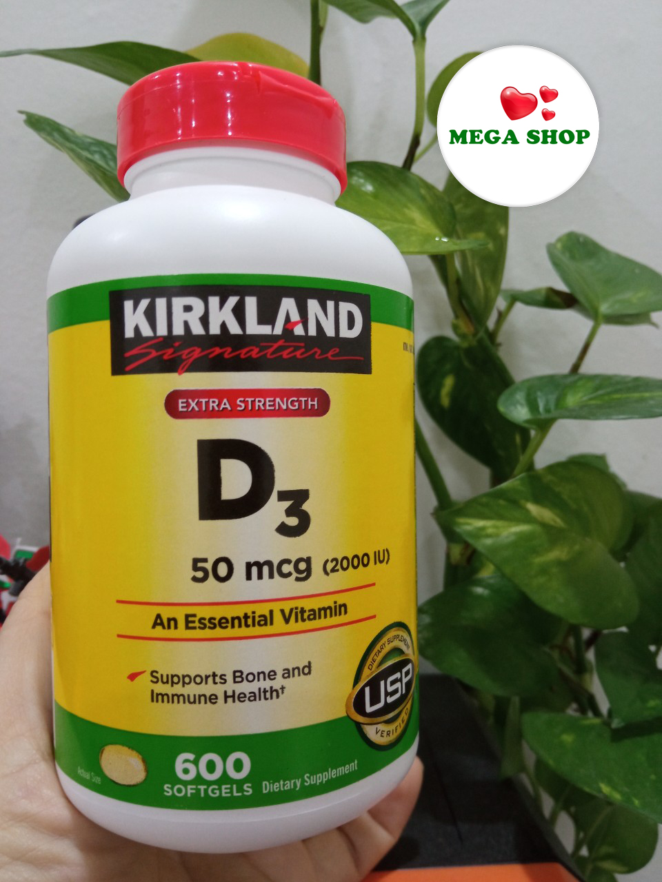 Viên uống vitamin d3 kirkland extra strength d3 50mcg 2000iu - hàng mỹ