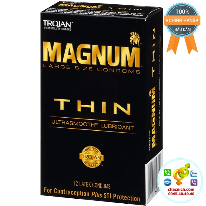 Bao Cao Su Mỏng Size Lớn 56mm Trojan Magnum Thin