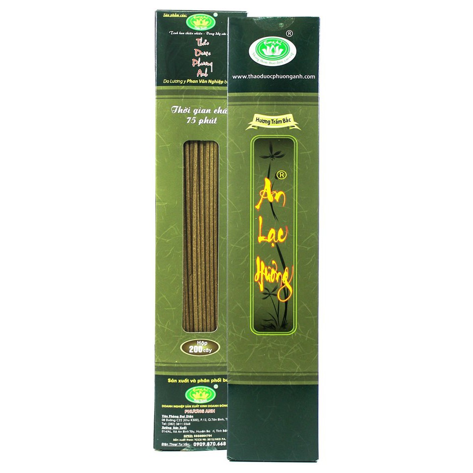 Nhang Trầm Bắc Thảo Dược : An Lạc Hương ( Thời Gian Cháy : 75Phut, Hộp 200 Que)