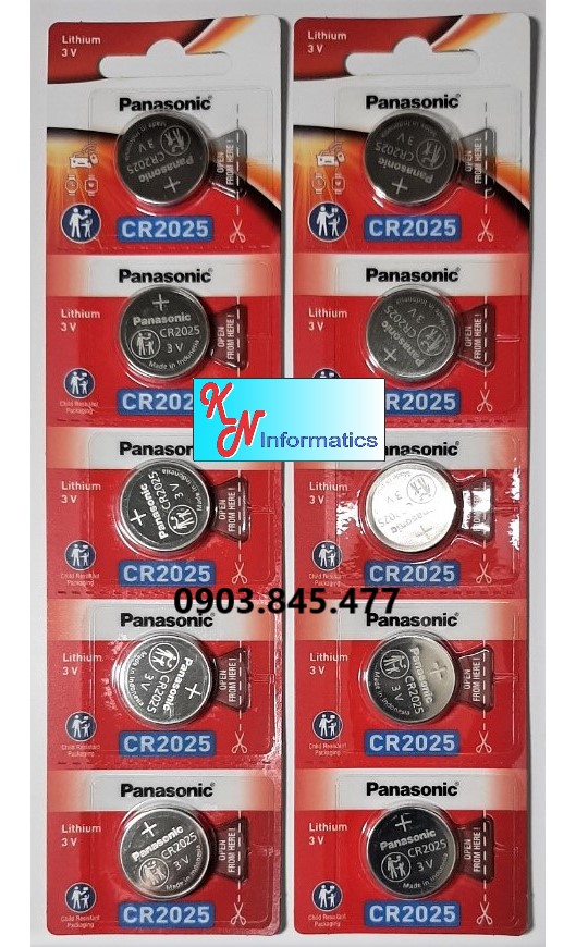 10 viên pin cr2025 panasonic - - hàng chính hãng - made in indonesia.