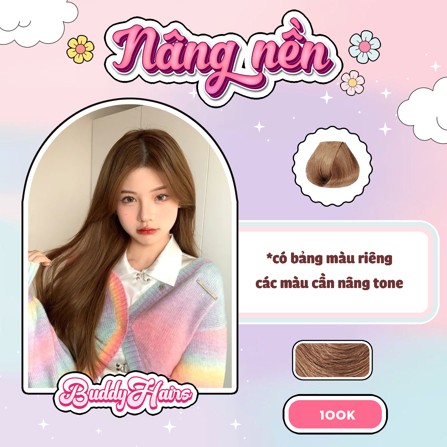 Nâng nền mái tóc độc quyền của Buddyhairs