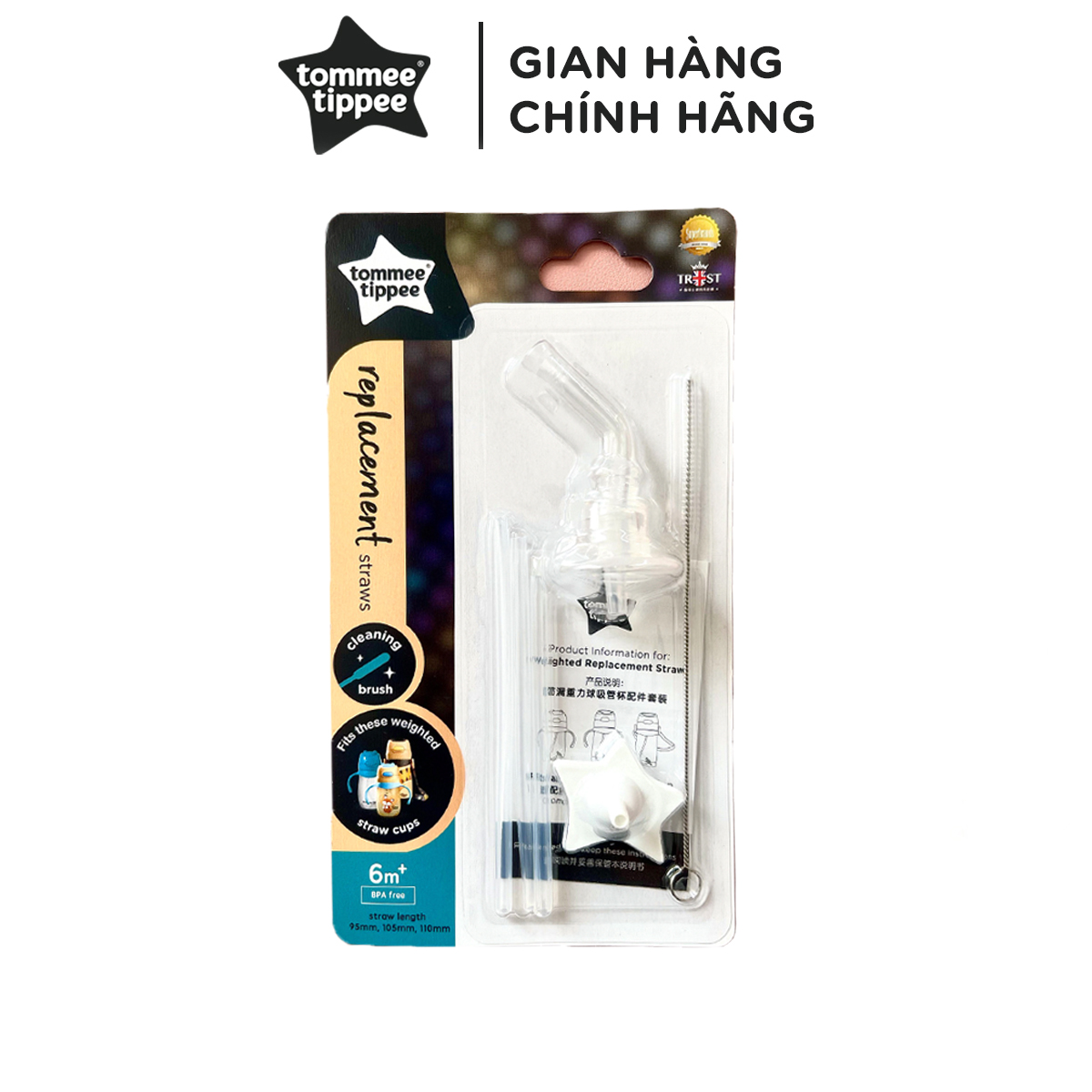 Bộ ống hút chân nặng thay thế cho bình uống nước Tommee Tippee