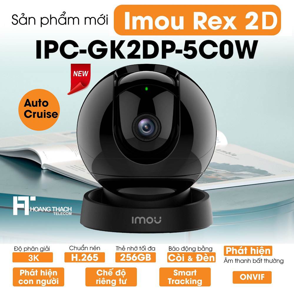 Camera Wifi Trong Nhà Imou Rex 2d 2k 3mp I IpcGk2dp3c0w I Đàm Thoại Hai Chiều I Xoay 360 Độ Đèn Cảnh Báo Và Còi Báo Động Tích Hợp Mic Thu Âm Tự Động Theo Dõi Vật Thể Thông Minh LỖI 1 ĐỔI 1 BH 12 T