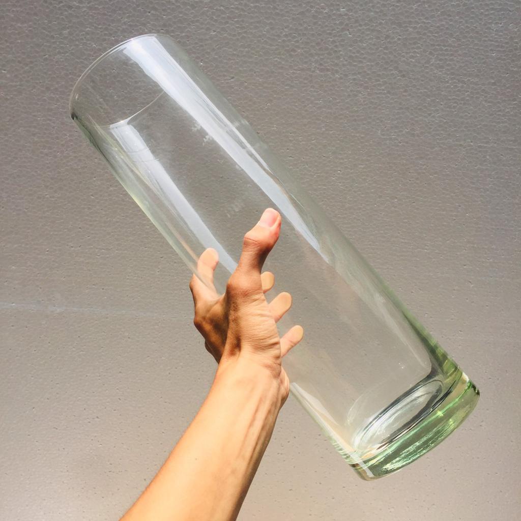 Chậu thủy tinh trụ tròn để bàn 10x40cm
