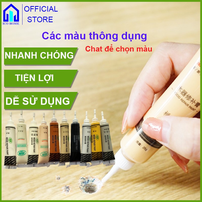 Tuýp keo sơn che khuyết điểm đồ nội thất - che khuyết điểm đồ gỗ bong tróc xước sơn - ICO HOME