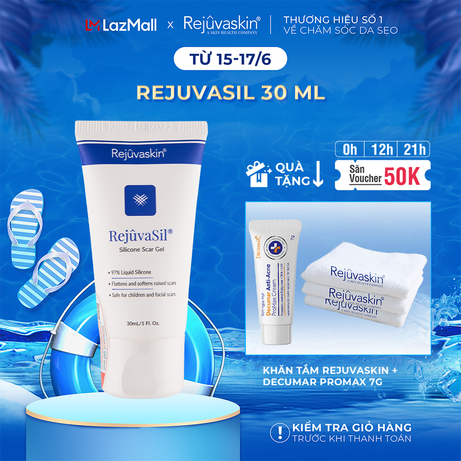 Gel ngăn ngừa và xóa mờ sẹo lồi/sẹo phì đại RejuvaSil REJUVASKIN 30ml