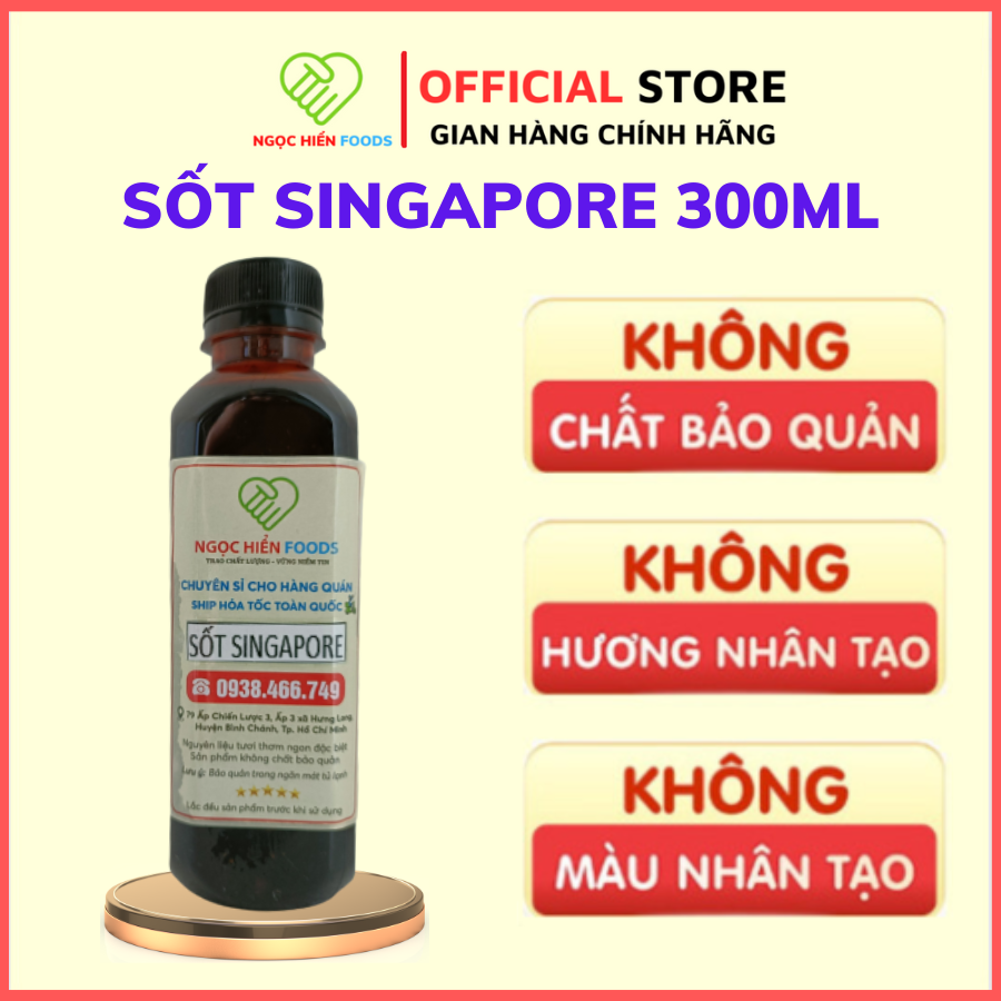 Sỉ hắc xì dầu Singapore pha chế sẵn chai 1000ml, nấu cháo ếch Singapore, NGỌC HIỂN FOODS
