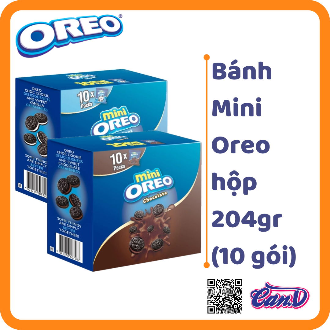 (2 vị) Bánh Mini Oreo hộp 204gr (10 gói)